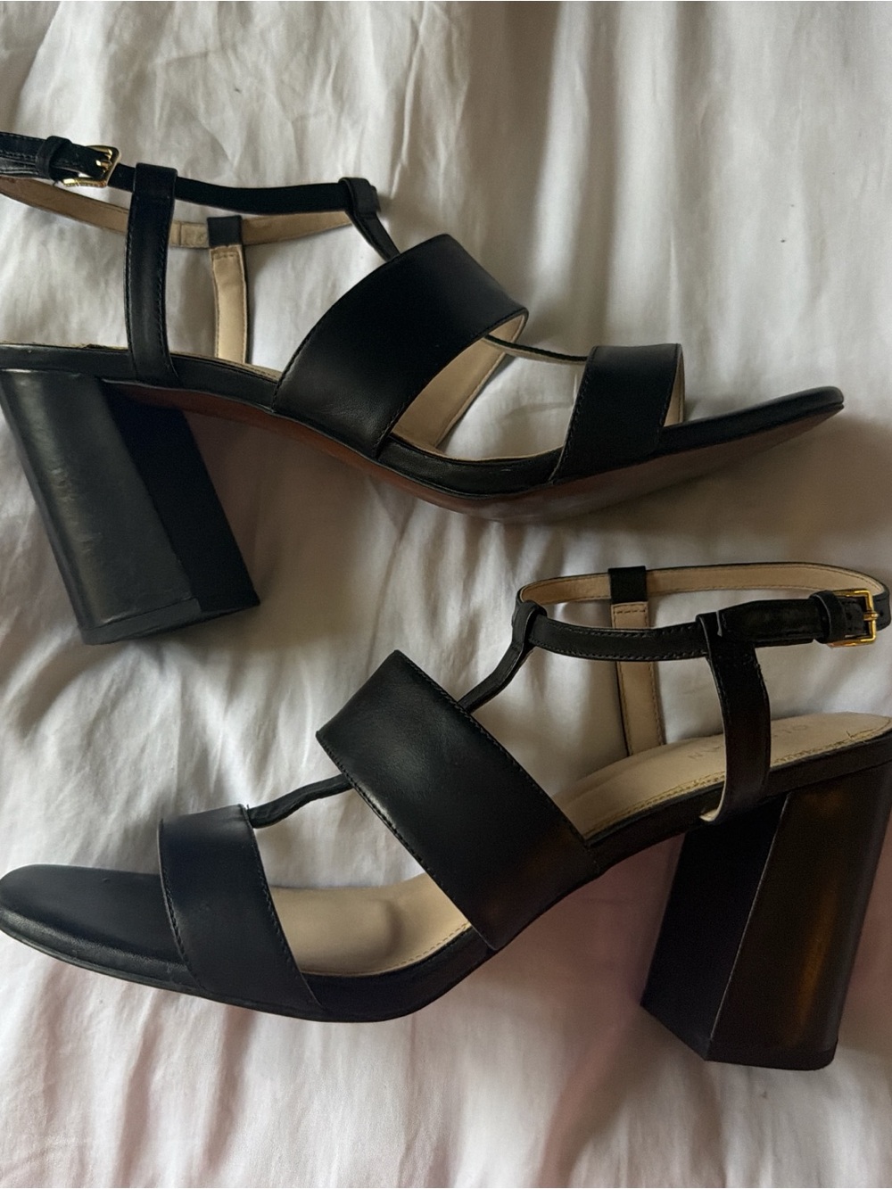 Cole Haan Cherie Grand Classic Black Block Heel Sandals - Women's 9.5